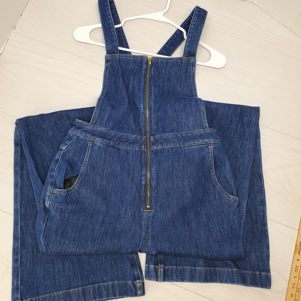 Silver Jeans Dark Blue Denim Overalls with Front Zip